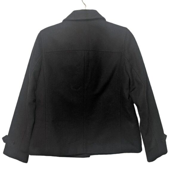 J.Crew Wool Blend Peacoat Size Small Women's Solid Black Casual Dress Coat - Picture 3 of 16